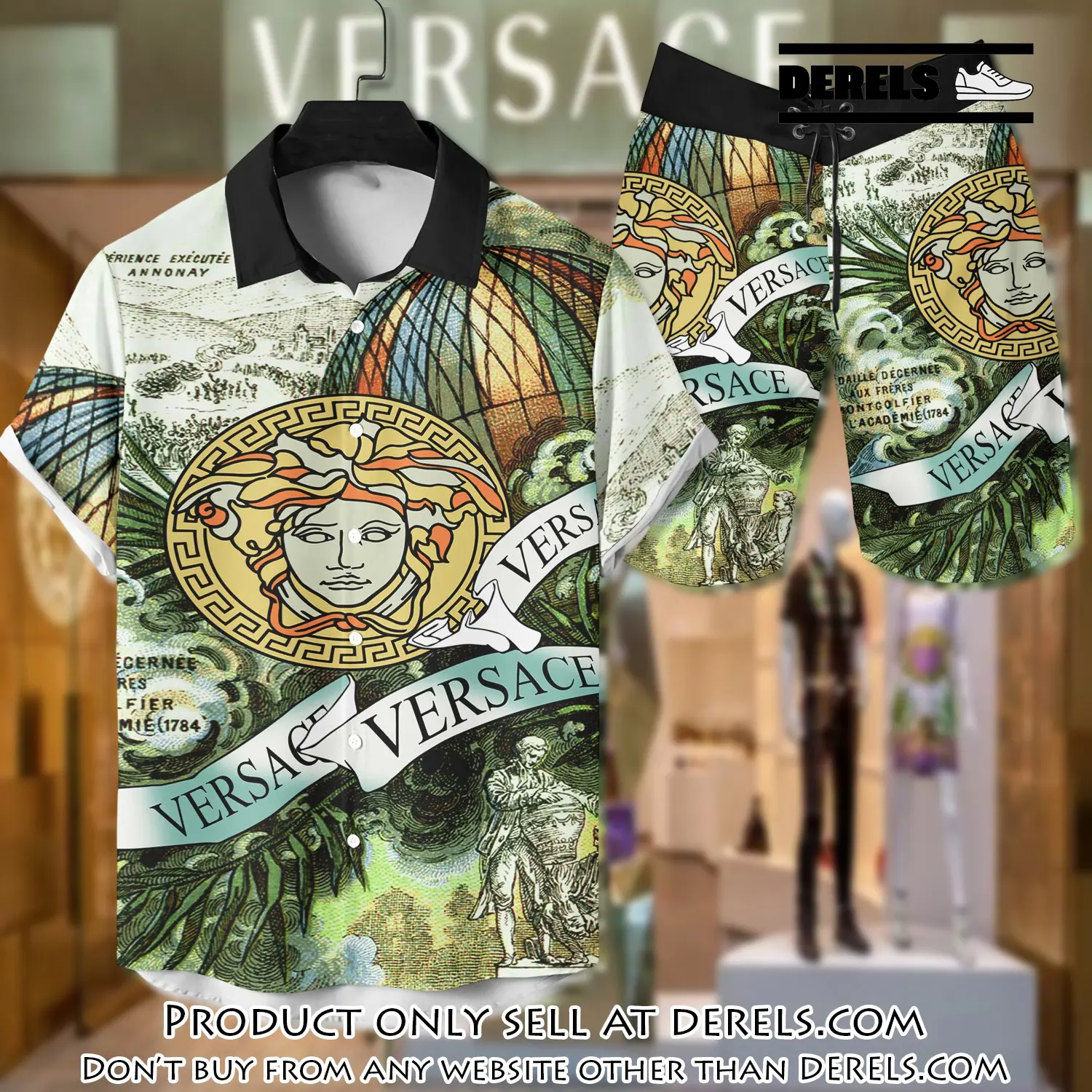 Versace luxury hawaiian shirt & short set lhs1216 dr1524605